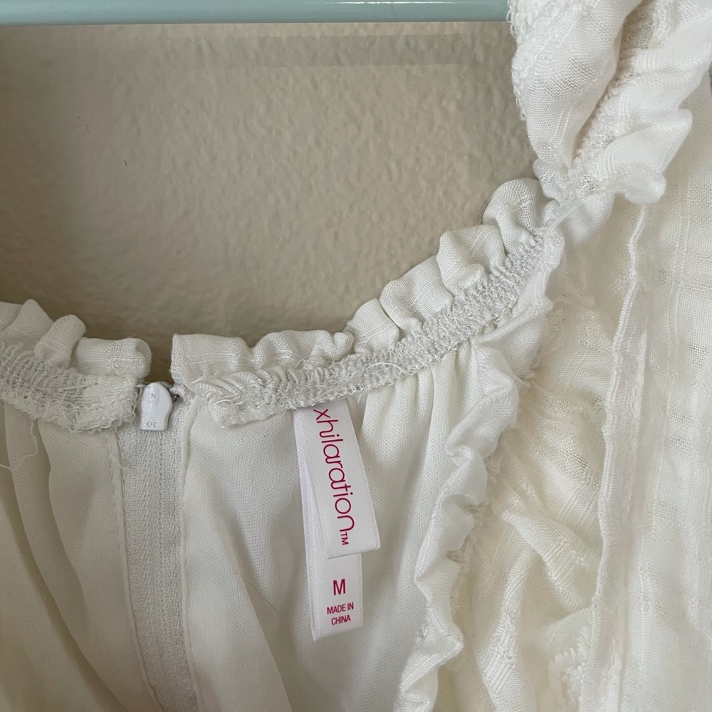 Xhiliration Off-Shoulder White Dress